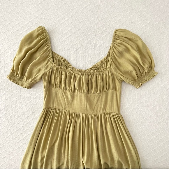 Lulus Good Side Light Green Short Sleeve Bustier Midi Dress Small - Picture 5 of 7